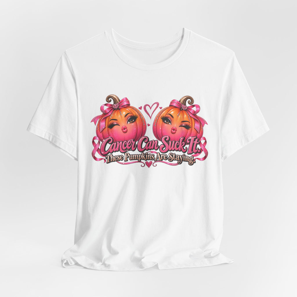 Cancer Can Suck It Shirt | Breast Cancer Awareness Shirt | Pink Pumpkin Halloween Tee | Funny Cancer Survivor Gift | Pink October Shirt