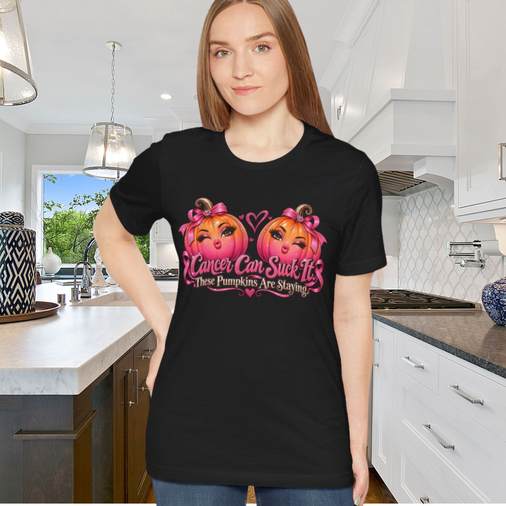 Cancer Can Suck It Shirt | Breast Cancer Awareness Shirt | Pink Pumpkin Halloween Tee | Funny Cancer Survivor Gift | Pink October Shirt