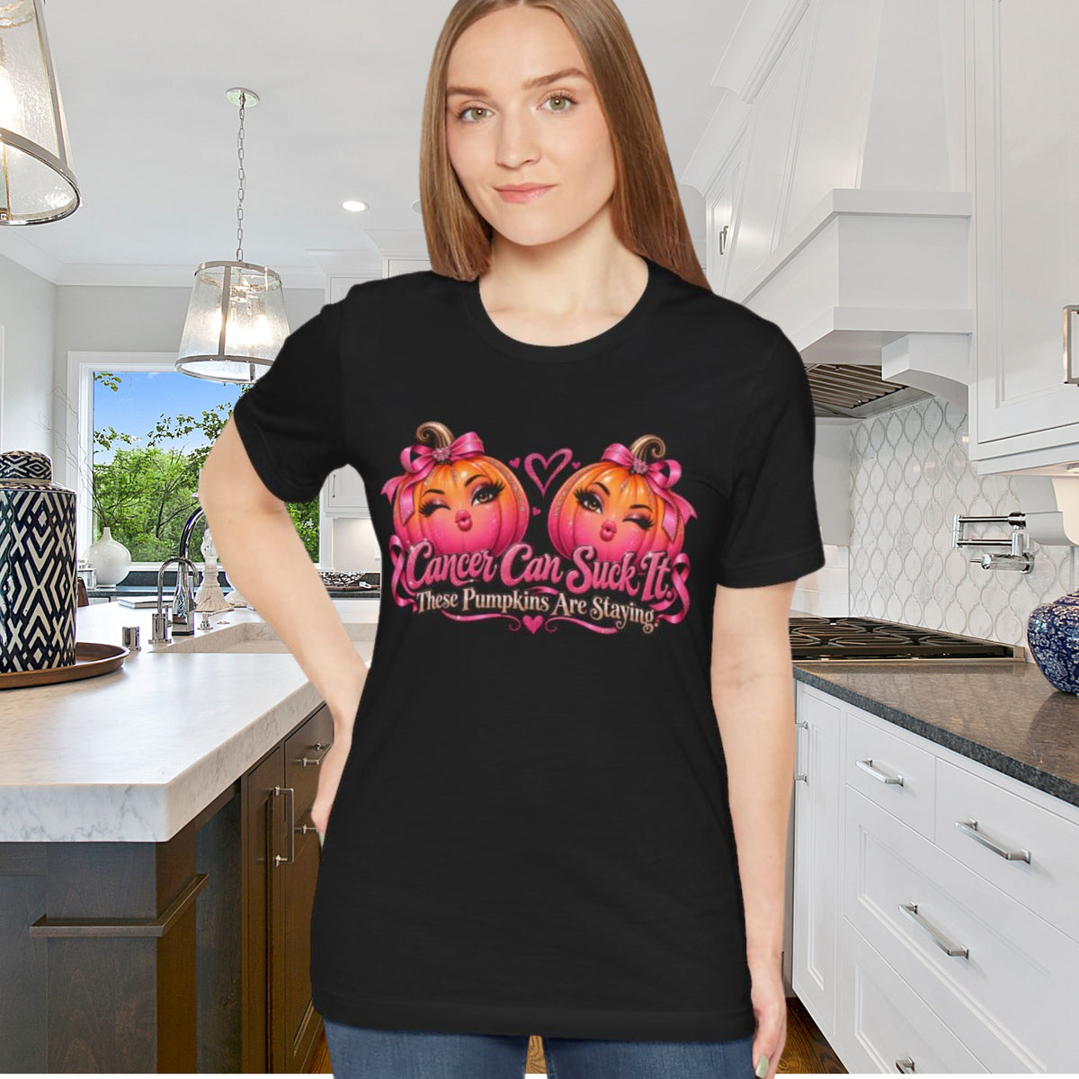 Cancer Can Suck It Shirt | Breast Cancer Awareness Shirt | Pink Pumpkin Halloween Tee | Funny Cancer Survivor Gift | Pink October Shirt