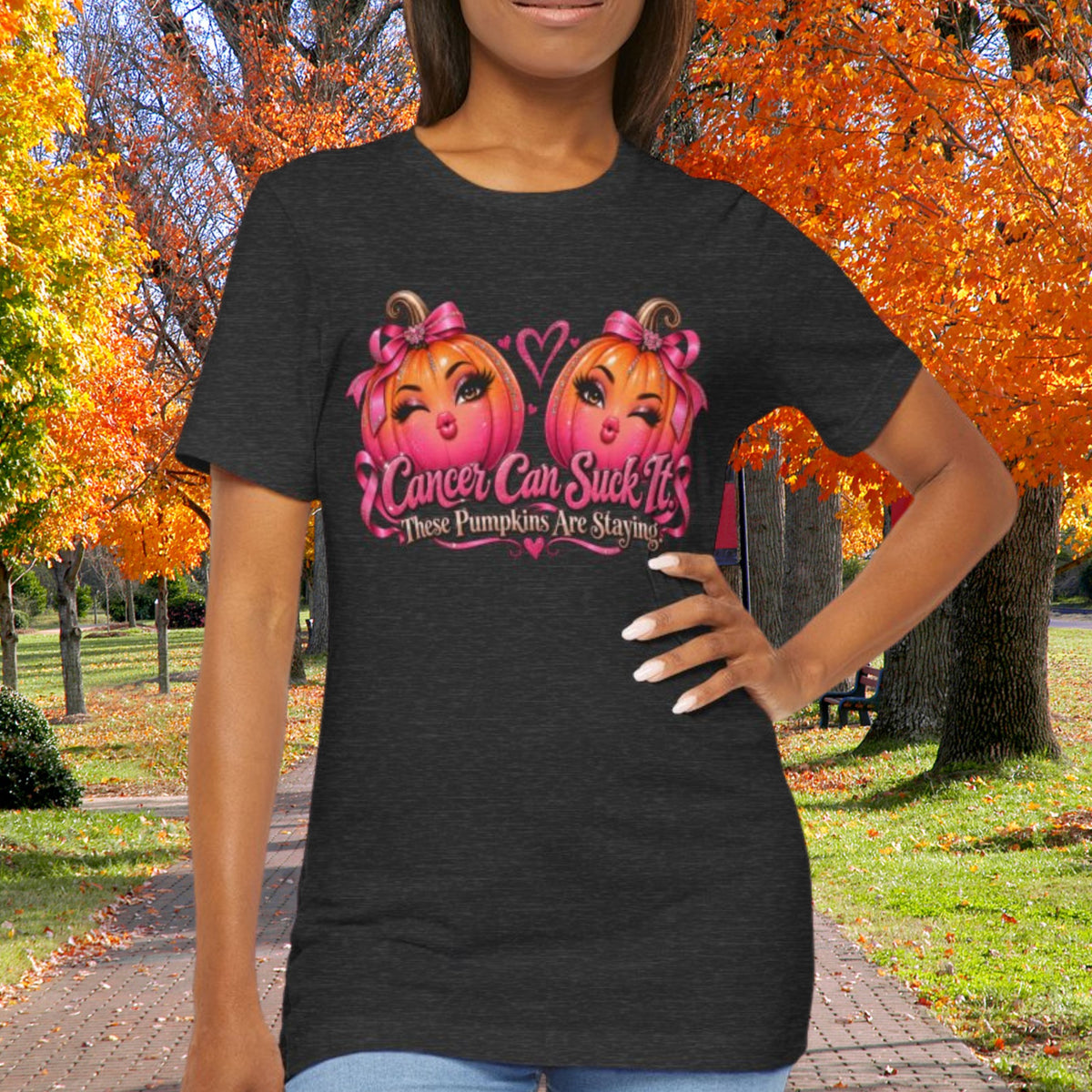 Cancer Can Suck It Shirt | Breast Cancer Awareness Shirt | Pink Pumpkin Halloween Tee | Funny Cancer Survivor Gift | Pink October Shirt