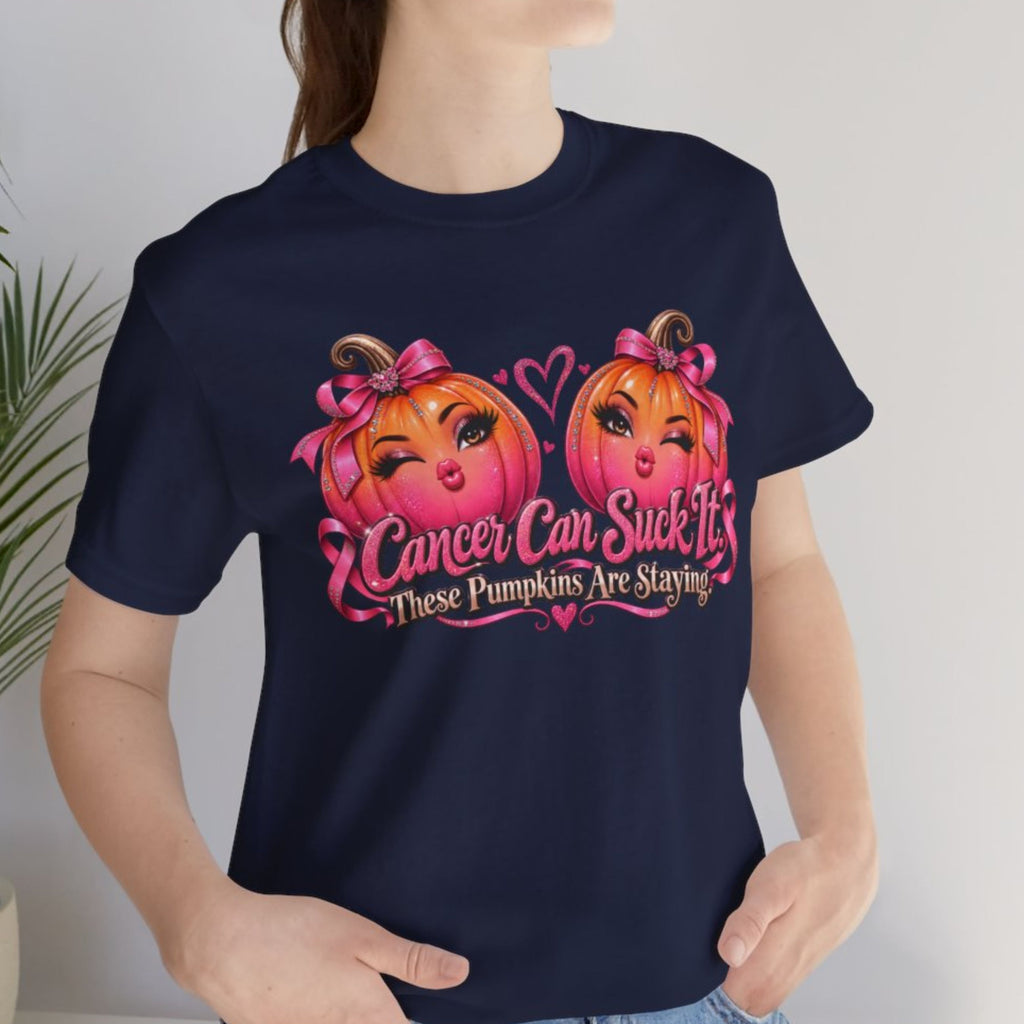 Cancer Can Suck It Shirt | Breast Cancer Awareness Shirt | Pink Pumpkin Halloween Tee | Funny Cancer Survivor Gift | Pink October Shirt