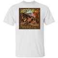 A white short-sleeve graphic t-shirt. The graphic features a fall-themed illustration of a woman in a park with autumn leaves and text that reads 'Fall Is Here!'.  This hilarious autumn design captures that glorious moment when you’re feeling fabulous, arms loaded with shopping bags, iced coffee in hand, strolling through a charming fall shopping district like it’s your personal runway—until the sidewalk decides otherwise. "When your outfit says "runway", but the sidewalk says "not today"!
